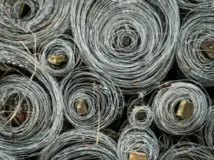 Coils of steel binding wire