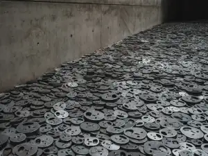 Pile of steel discs