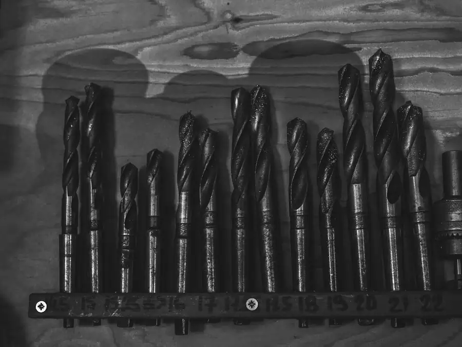 Row of masonry drill bits