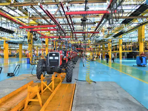 Inside a large factory assembly hall